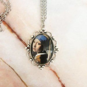 Girl with the Pearl Earring Painting Necklace